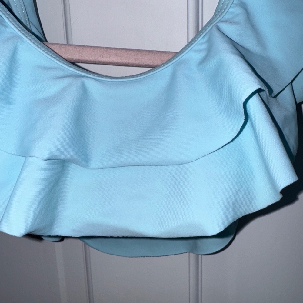 NWOT PatPat 2T Girls Light Blue Ruffled Bikini Top Swimsuit - Picture 2 of 5